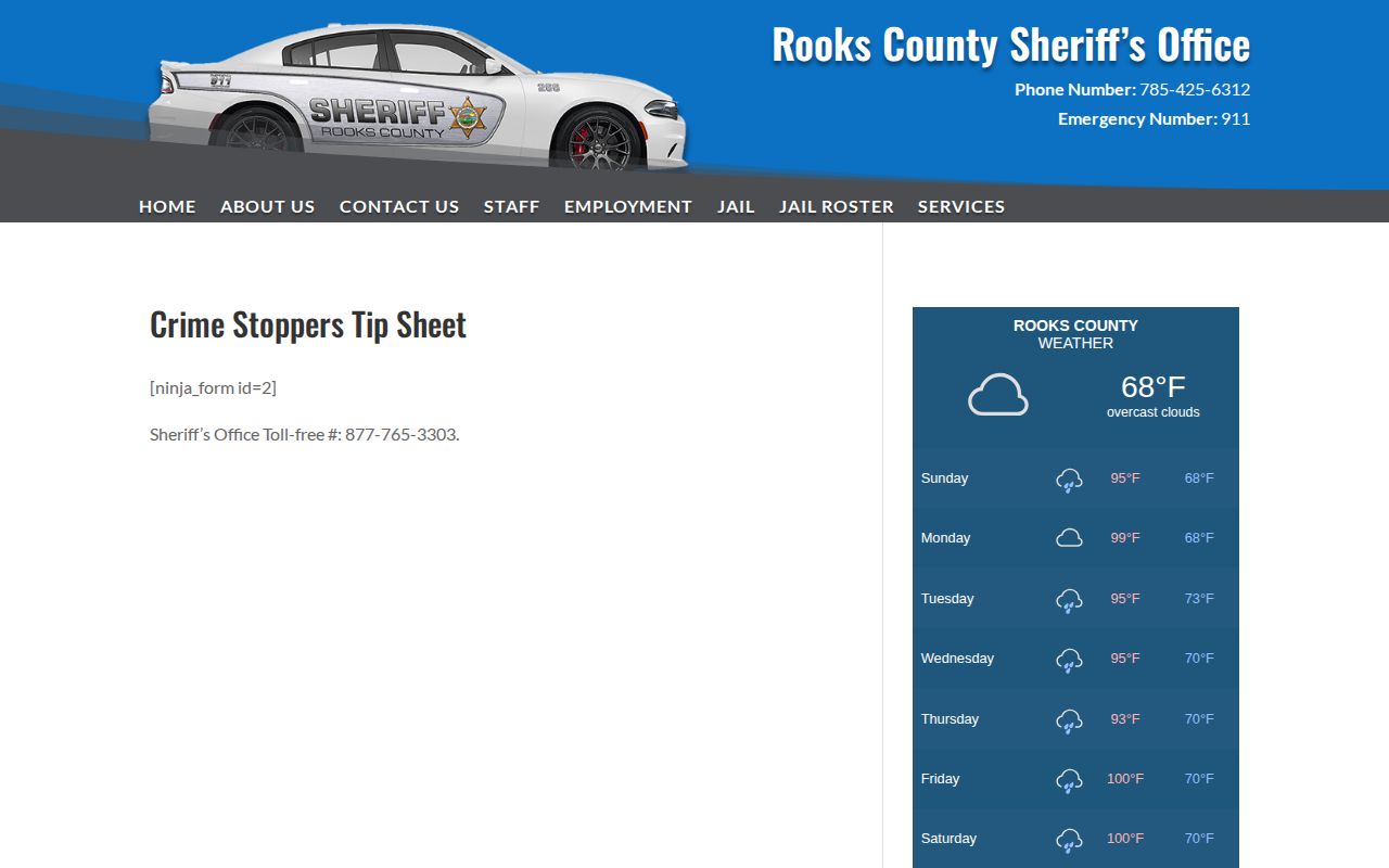Rooks County official Crime Stoppers tip form